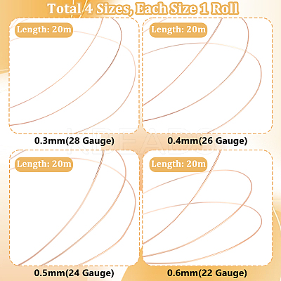 80M 4 Sizes Round Eco-Friendly Copper Wire CWIR-PH0002-11C-1