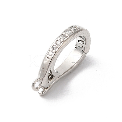 Brass Micro Pave Clear Cubic Zirconia Enhancer Shortener Pendant Bails KK-H483-03P-1
