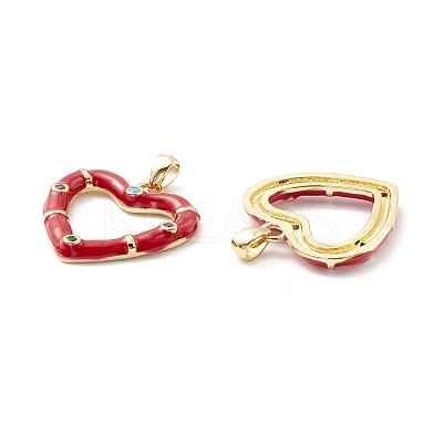 Rack Plating Brass Micro Pave Colorful Cubic Zirconia Pendants KK-D073-07G-1