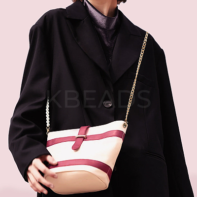 1Pc Plastic Imitation Pearl Beaded Bag Handles PURS-WR0006-92G-1