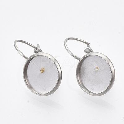 Tarnish Resistant Flat Round Tray Smooth Surface 304 Stainless Steel Leverback Earring Findings LS-STAS-R065-66-1