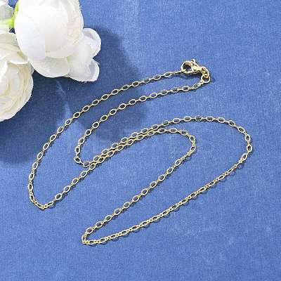 Brass Cable Chains Necklace for Women LS-NJEW-P265-04G-1