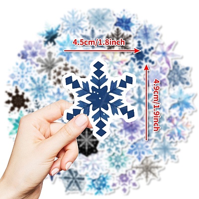 50Pcs Snowflake Paper Stickers DIY-P085-04-1