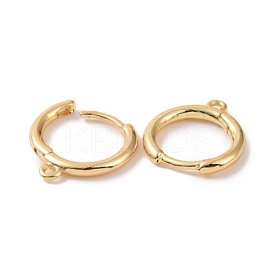 Brass Huggie Hoop Earrings Finding KK-D063-05G-1