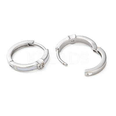 Brass Micro Pave Clear Cubic Zirconia Hoop Earrings for Women LS-EJEW-S234-06P-1