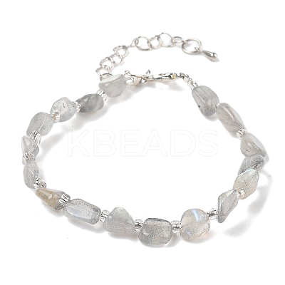 Natural Labradorite Chips Bracelets for Women BJEW-H623-01S-06-1