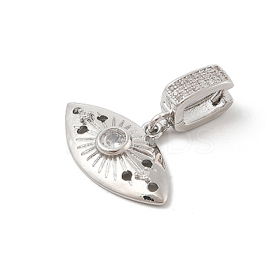 Brass Micro Pave Cubic Zirconia Pendants KK-U047-14P-1