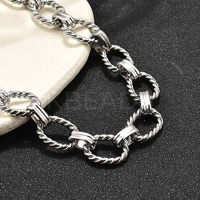 304 Stainless Steel Twisted Oval Link Chain Necklaces NJEW-R023-13P-1