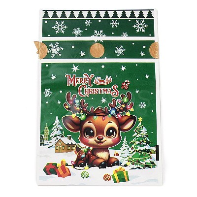 Christmas Theme Plastic Packing Pouches Drawstring Bags ABAG-Q053-03C-1
