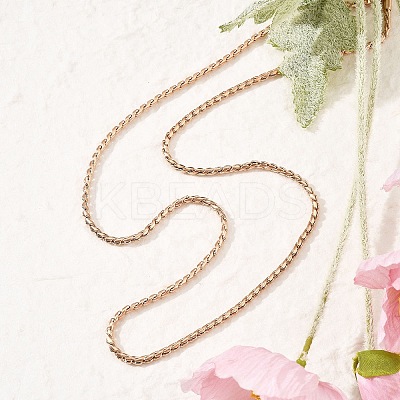 3MM 304 Stainless Steel Serpentine Chain Necklaces for Women NJEW-B131-06RG-1