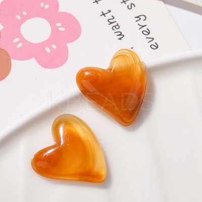 Opaque Resin Cabochons HEAR-PW0002-029C-1