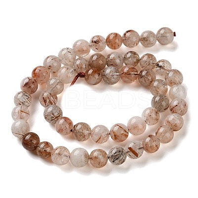 Natural Black Gold Rutilated Quartz Beads Strands G-C268-B02-02-1