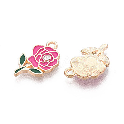 Alloy Rhinestone & Enamel Pendants ENAM-T024-63C-G-1