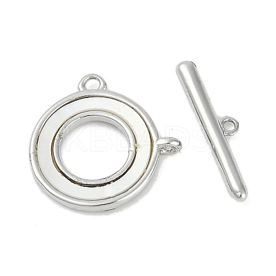 Brass & Shell Toggle Clasps KK-K391-10P-1
