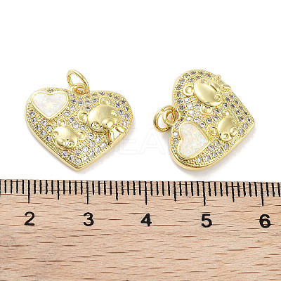 Brass Micro Pave Clear Cubic Zirconia Pendants KK-L213-016G-1