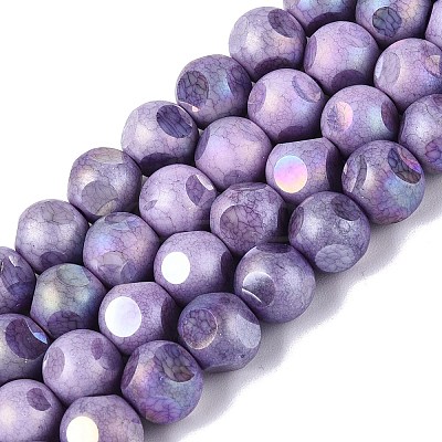 Ombre Effect Dyed Electroplate Opaque Glass Beads Strands EGLA-Q130-01A-12-1