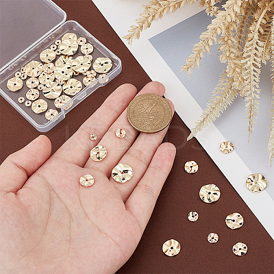 48pcs 4 styles Brass Spacer Beads KK-PH0005-79-1