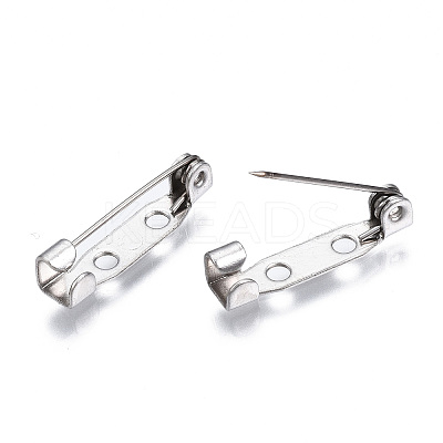 Tarnish Resistant 201 Stainless Steel Brooch Pin Back Safety Catch Bar Pins STAS-S117-021B-1