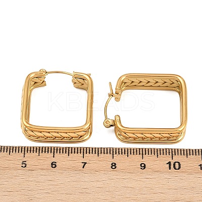 304 Stainless Steel Square Hoop Earrings EJEW-I320-27G-01-1