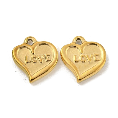 Valentine's Day 304 Stainless Steel Charms STAS-P356-31G-1