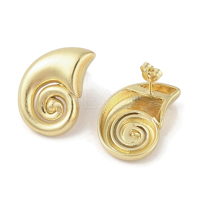 Snail Brass Stud Earrings for Women EJEW-Q389-06G-1