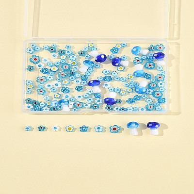 156Pcs 9 Styles Handmade Millefiori Glass Beads LAMP-FS0001-33-1