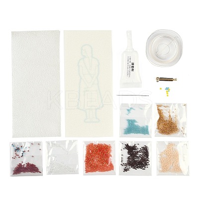 MIYUKI Seed Beads Walking Girls Brooch Making Kits DIY-H165-01D-1