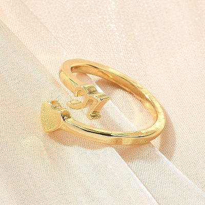 Brass Cuff Rings for Women RJEW-U044-N-1
