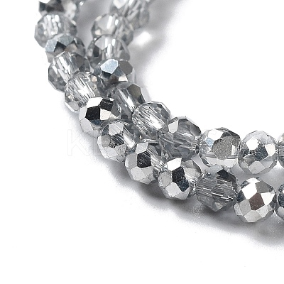 Half Plated Faceted Rondelle Glass Bead Strands EGLA-S095-3mm-03-1