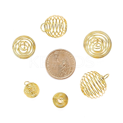 30Pcs 3 Style Round Iron Wire Pendants IFIN-YW0001-25-1