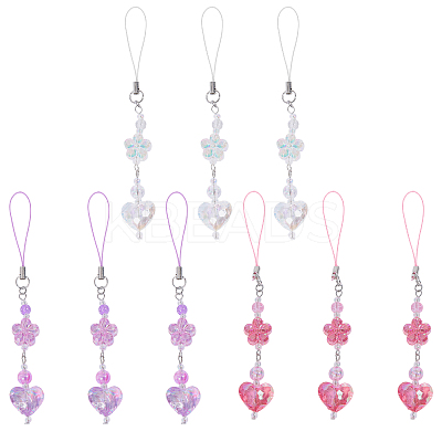 9Pcs 3 Colors Acrylic Mobile Straps HJEW-GO00075-1