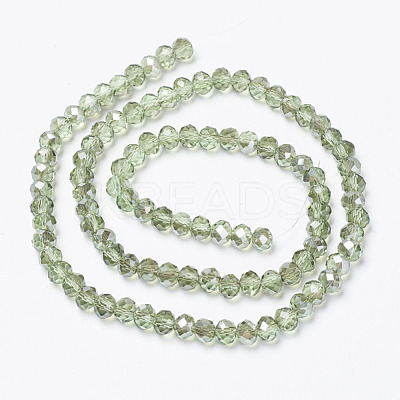 Electroplate Transparent Glass Beads Strands EGLA-A034-T4mm-E10-1