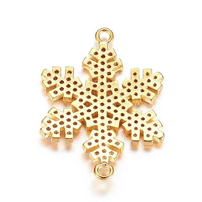Brass Micro Pave Cubic Zirconia Links ZIRC-P061-16G-1