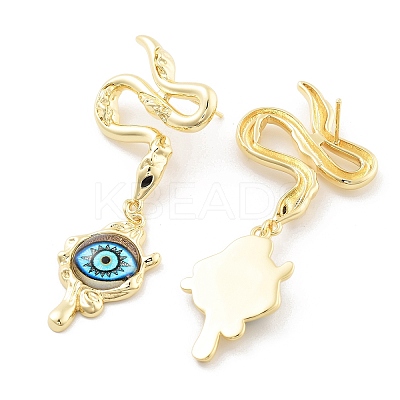 Rack Plating Eye Brass Stud Earrings EJEW-C108-07G-1