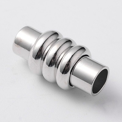 Column Brass Magnetic Clasps with Glue-in Ends KK-F358-03-A-NR-1