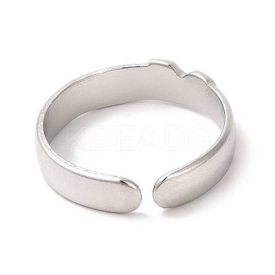 Non-Tarnish 201 Stainless Steel Open Cuff Ring RJEW-E063-45P-1