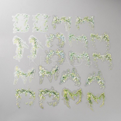 20Pcs Flower PET Decorative Stickers DIY-WH20055-078E-1