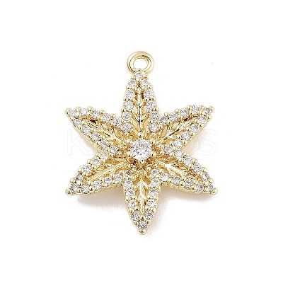 Brass Pave Clear Cubic Zirconia Pendants KK-Z061-09G-02-1