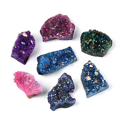 13Pcs Electroplated Spray Painted Natural Amethyst Geode Cornucopia Mineral Specimen G-N347-14-1