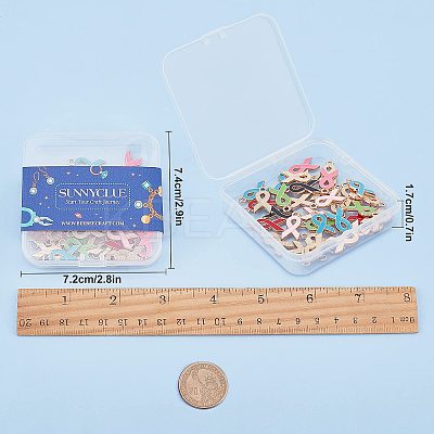 DIY Awareness Ribbon Themed Pendant Making Kits DIY-SC0014-18-1