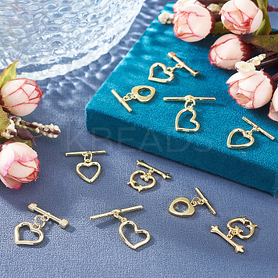 10Sets 5 Styles Brass Toggle Clasps KK-TA0008-80-1