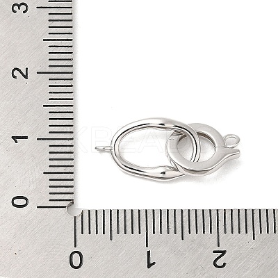 Rhodium Plated 925 Sterling Silver Fold Over Clasps STER-G038-04P-1