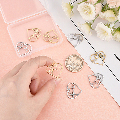 8Pcs 2 Colors 304 Stainless Steel Pendants STAS-UN0030-36-1