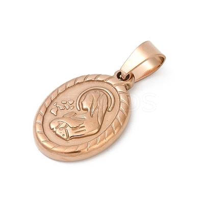 Ion Plating(IP) 201 Stainless Steel Pendants STAS-O111-05RG-1
