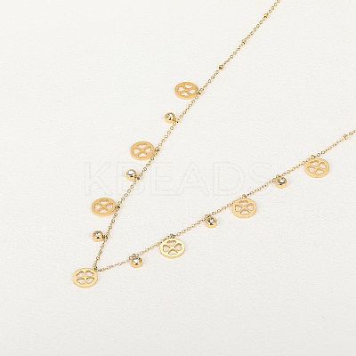 Stainless Steel Clover Bib Necklace LS-QC7472-1-1