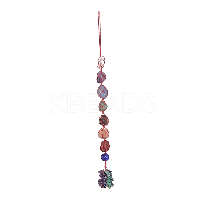 7 Chakra Nuggets Natural Gemstone Pocket Pendant Decorations HJEW-JM01049-04-1