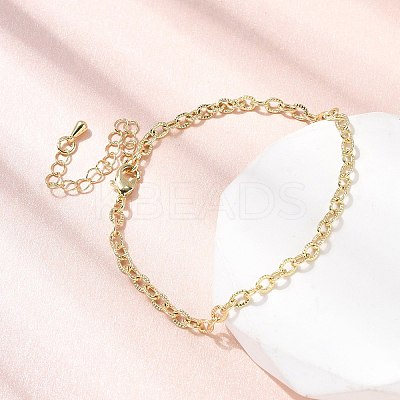 Brass Link Chain Bracelet for Women BJEW-A065-07G-1