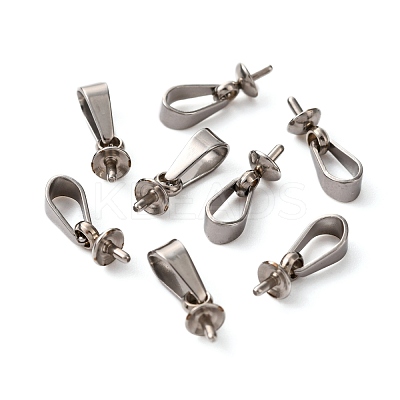 Tarnish Resistant 201 Stainless Steel Peg Bails Pendants STAS-E031-1-1