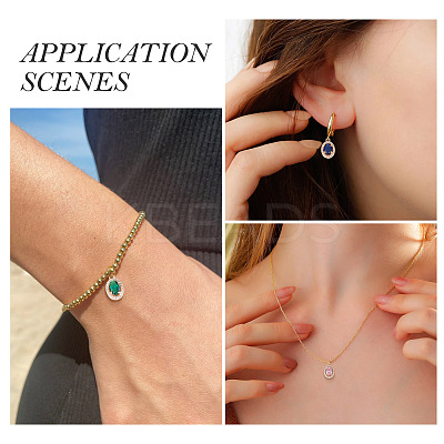 4Pcs 4 Colors Brass Micro Pave Cubic Zirconia Pendants KK-TA0002-58-1