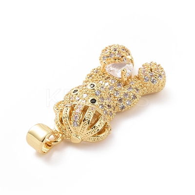 Brass Cubic Zirconia Pendants ZIRC-K089-12G-01-1